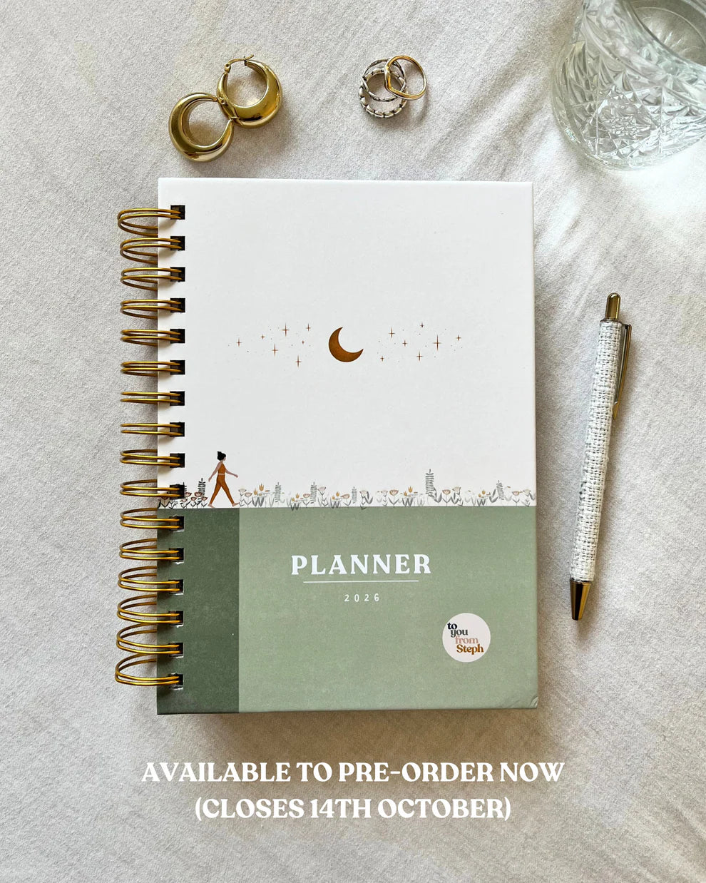 Dated 2026 Planner | A5 Hardcover | Spiral-Bound | Week-to-View | 214 Pages