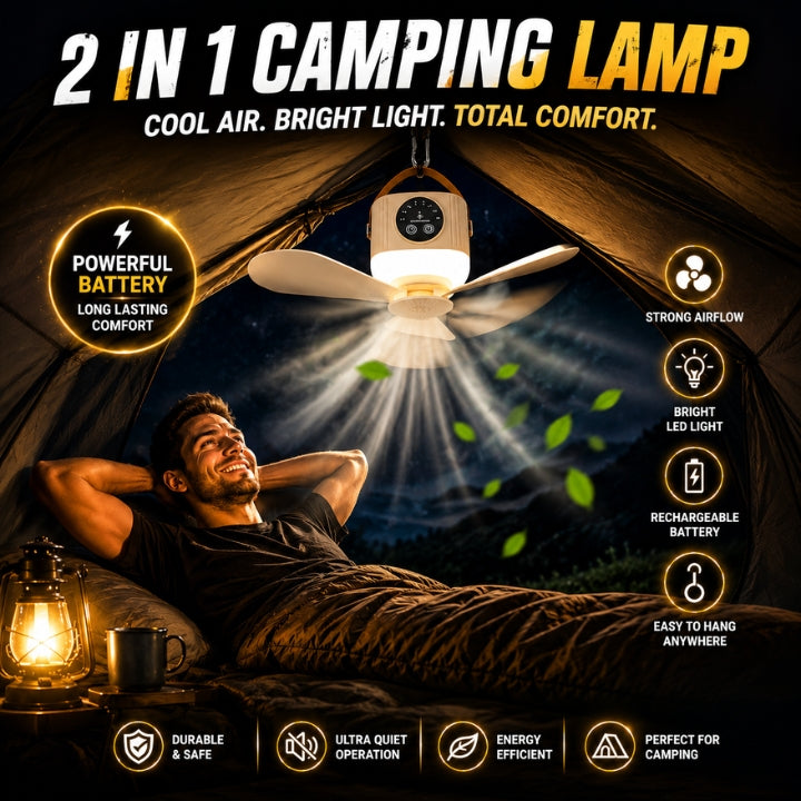 Rechargeable Ceiling Fan With LED