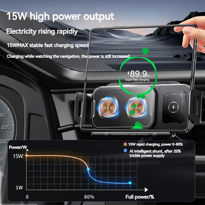 Car Auto Rotating Phone Holder with 15W Wireless Charger