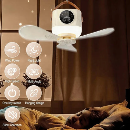 Rechargeable Ceiling Fan With LED