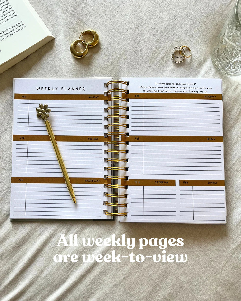 Dated 2026 Planner | A5 Hardcover | Spiral-Bound | Week-to-View | 214 Pages