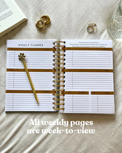 Dated 2026 Planner | A5 Hardcover | Spiral-Bound | Week-to-View | 214 Pages