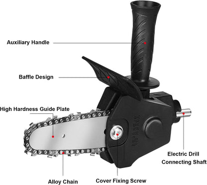 Electric drill modified into an electric saw adapter