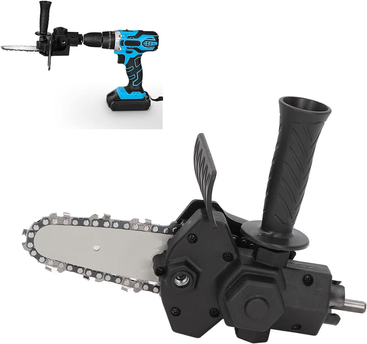 Electric drill modified into an electric saw adapter