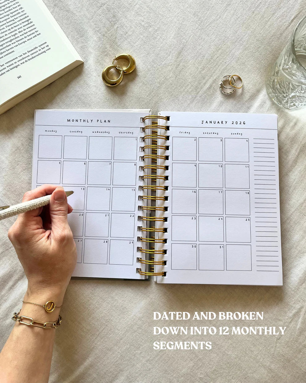 Dated 2026 Planner | A5 Hardcover | Spiral-Bound | Week-to-View | 214 Pages