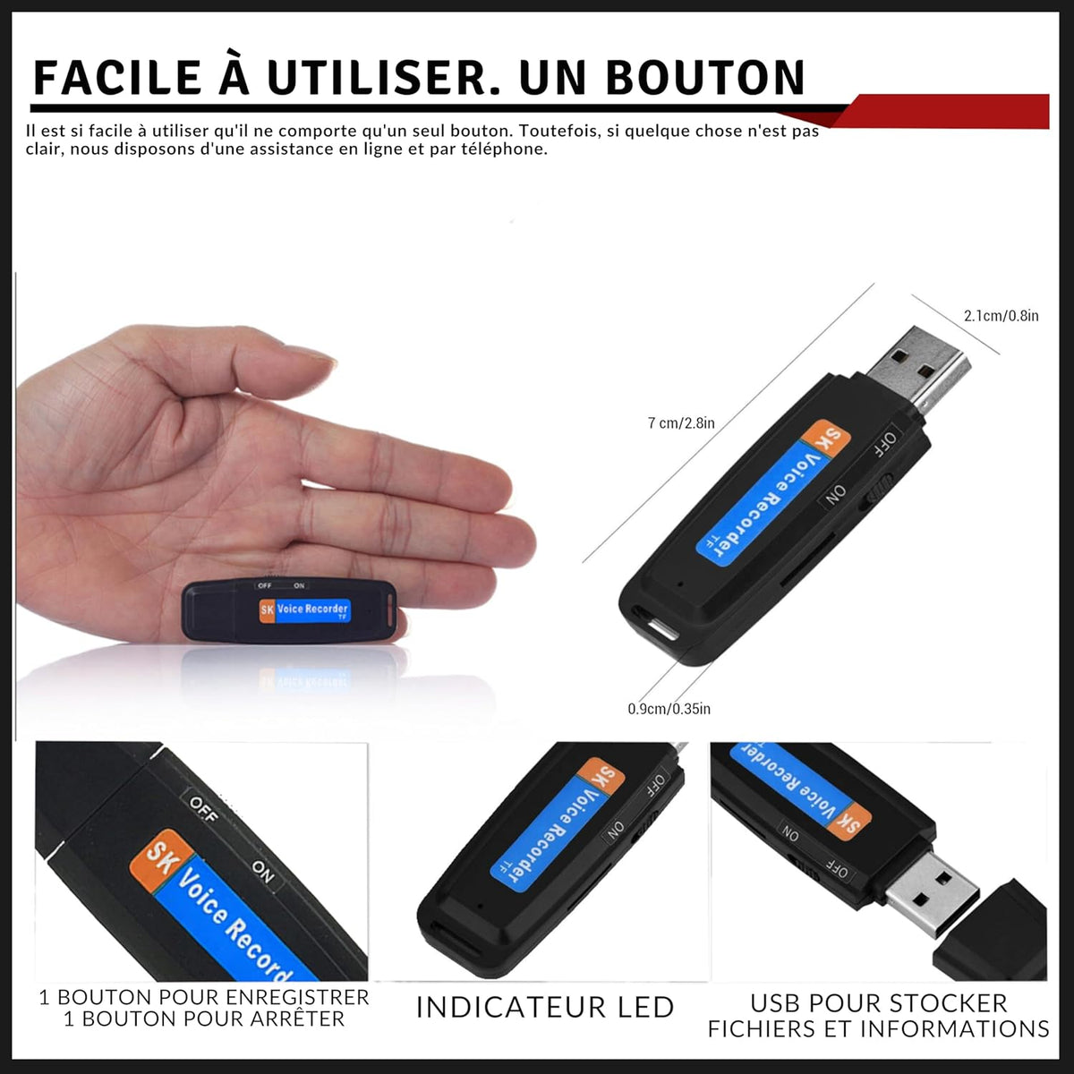 USB voice recorder with voice detection