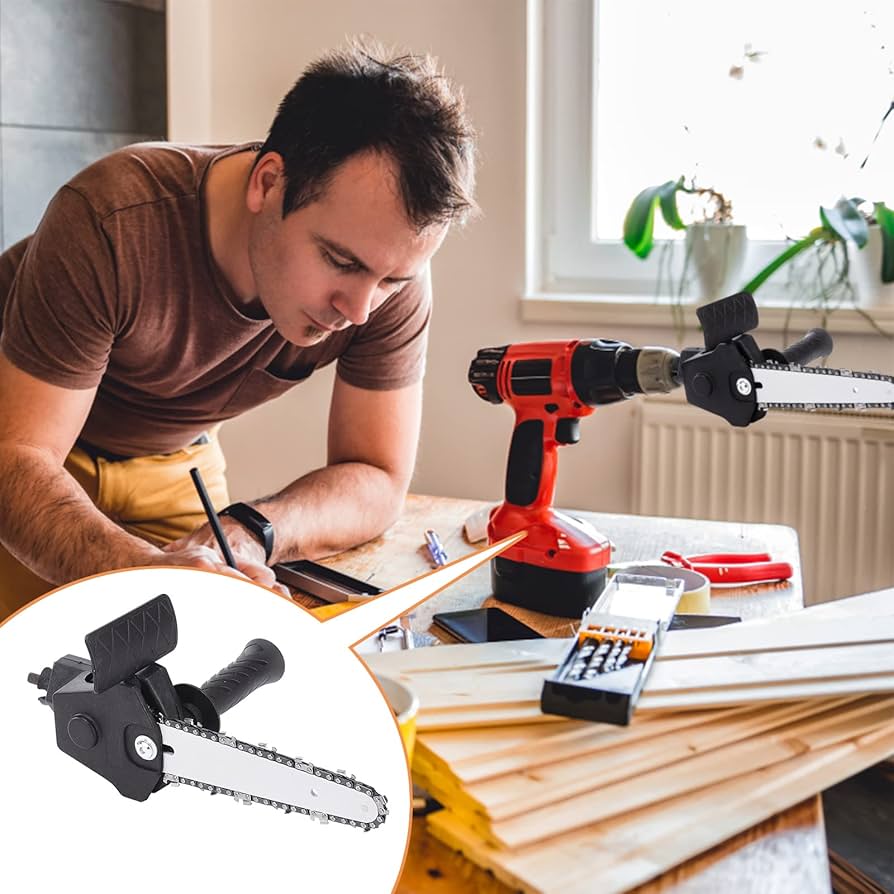 Electric drill modified into an electric saw adapter