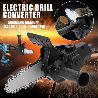 Electric drill modified into an electric saw adapter