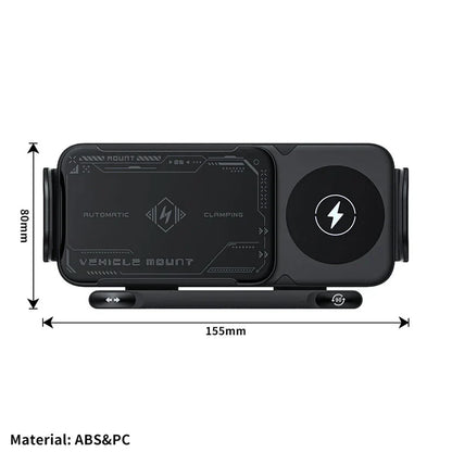 Car Auto Rotating Phone Holder with 15W Wireless Charger